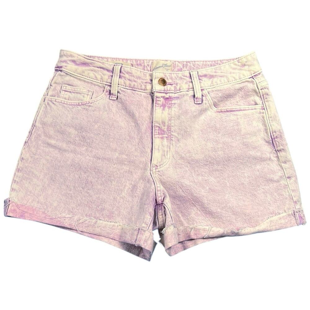 Universal Thread Women’s Pink Tie Dye Denim Shorts Size 8 High Rise Cuffed
